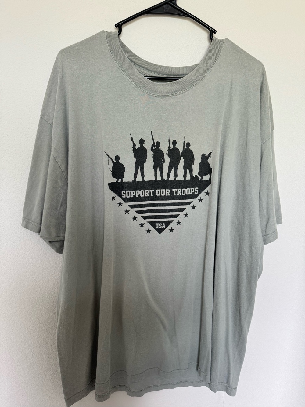 Support Our Troops Graphic Tee - Light Sage Green